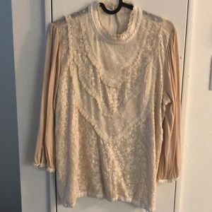 Anthropologie Embroidered Top Size S